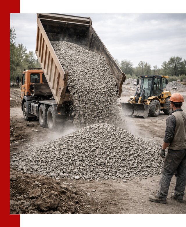 Доставка щебня в Бузулуке крупными и мелкими фракциями