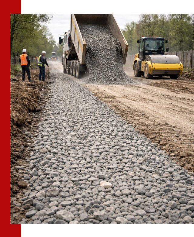 Доставка щебня для отсыпки дорог в Бузулуке высокого качества