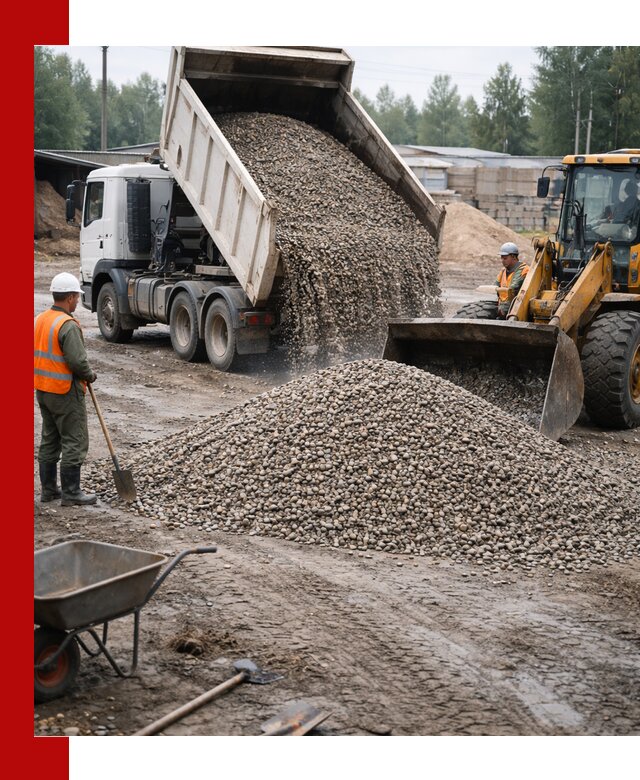 Мытый гравий с доставкой в Бузулуке от карьера до участка