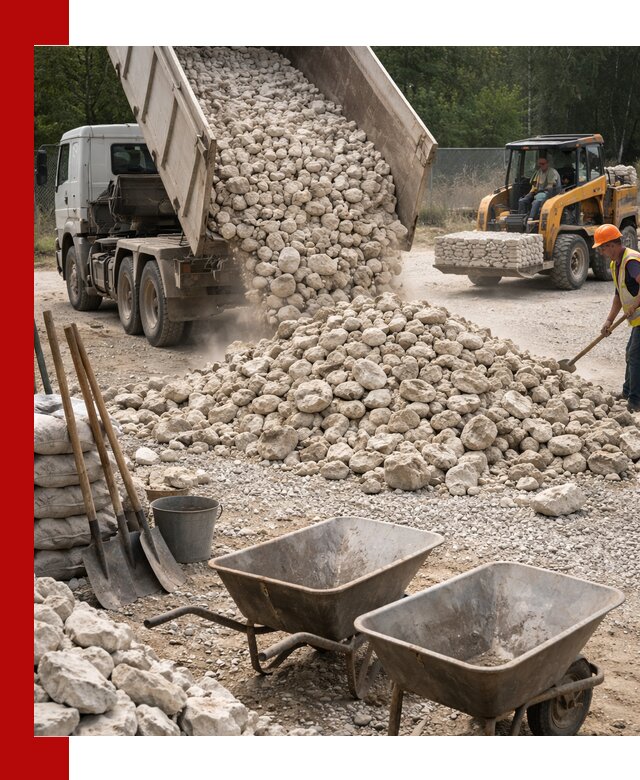 Доставка и продажа бутового известнякового камня в Бузулуке