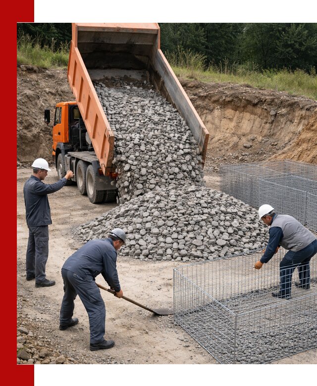 Камень для габионов с доставкой в Бузулуке быстро и надёжно