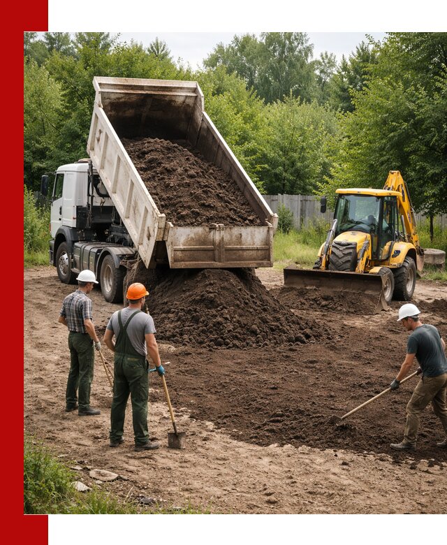 Доставка и укладка грунта для выравнивания участка в Бузулуке