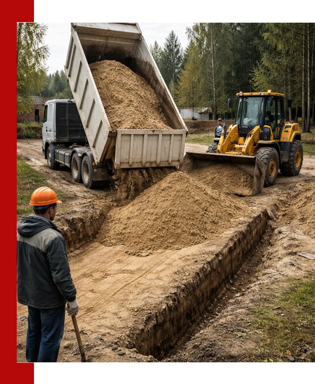 Доставка песчаного грунта в Бузулуке для строительных работ