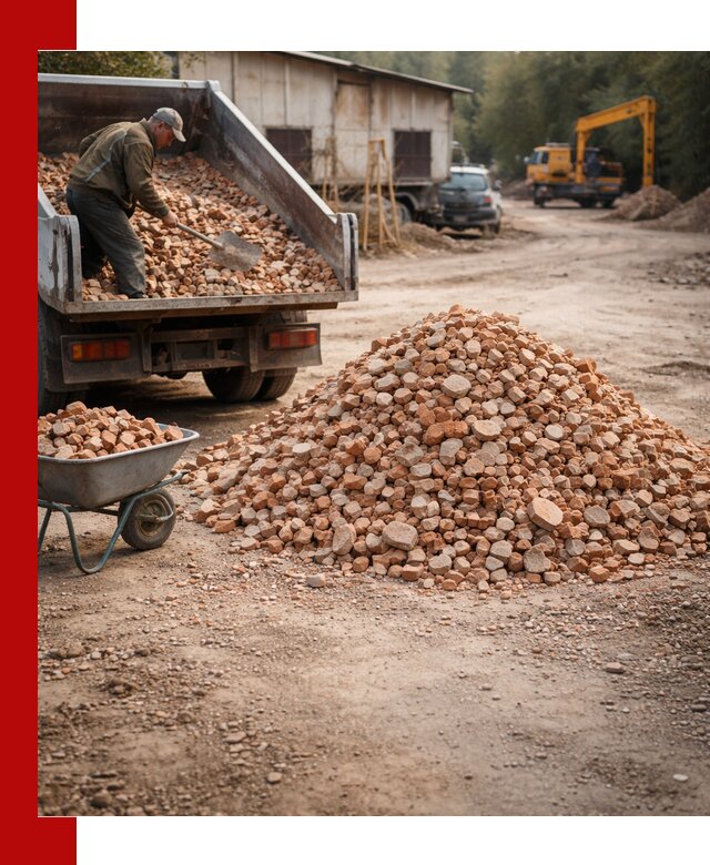 Доставка и подушка из боя кирпича с разгрузкой в Бузулуке