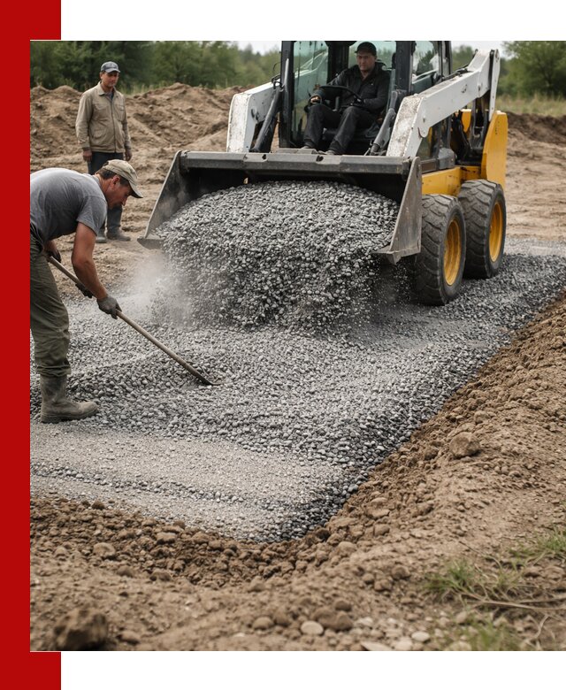 Устройство щебеночной подушки в Бузулуке для дорог и фундаментов